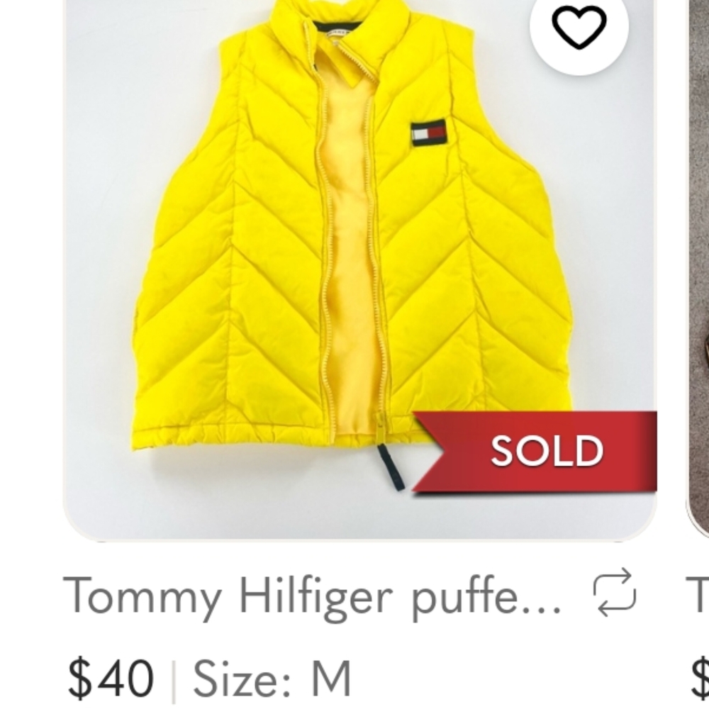 Tommy Hilfiger Yellow Puffer Vest - Picture 6 of 7